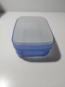 TUPPERWARE Swing Box # 3044A-2 / Blu con Coperchio Trasparente / 175 ml Usato A52 - Foto 1 di 1