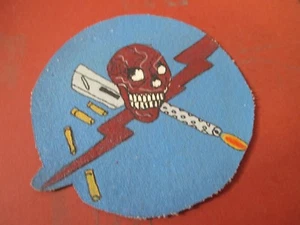 WWII USAAF SKULL / MG 3 RD FTR SQDN 3 AIR COMMAN DO GP SKULL FLIGHT JACKET PATCH - Picture 1 of 1