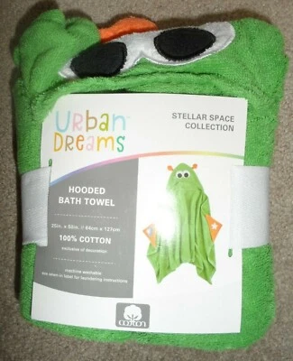 Adorable Urban Dreams verde alien toalla de baño con capucha niños niños niñas unisex nueva con etiquetas Foto 1 de 4