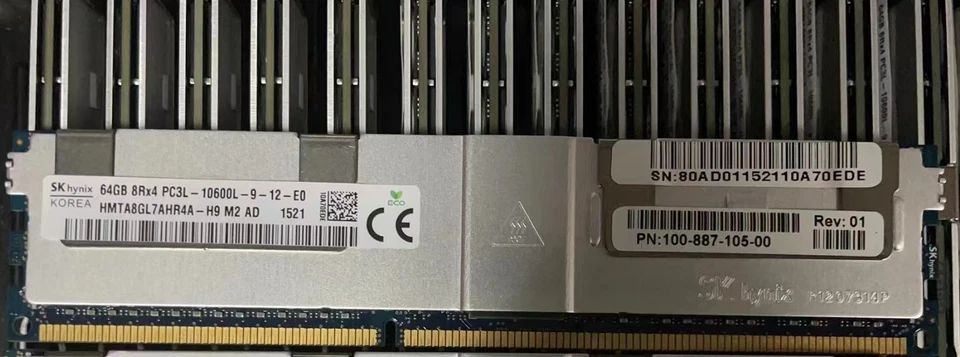 SK Hynix 64GB DDR3 1333 8Rx4 PC3L-10600L HMTA8GL7AHR4A-H9 240p Server LRDIMM RAM - Image 1 of 1