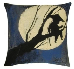 NEW 18" 45CM MOON GIRL BELGIAN TAPESTRY CUSHION COVER WITH ZIP CLOSURE, 5502 - Picture 1 of 4