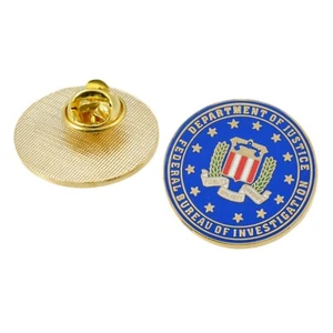 FBI Federal Bureau of Investigations Dept of Justice Logo Seal Lapel Pin Police - Picture 1 of 3