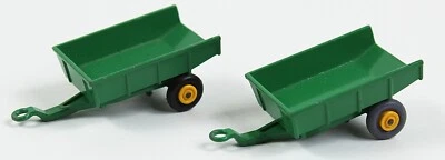 2 Vintage Matchbox GREEN TRAILER Series No 51 Made in England Yellow Wheels - Image 1 of 4