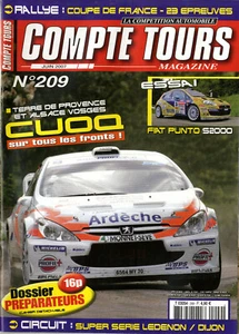 COMPTE TOURS n°209 06/2007 WRC SARDAIGNE TERRE DE PROVENCE ALSACE-VOSGES PUNTO - Imagen 1 de 1