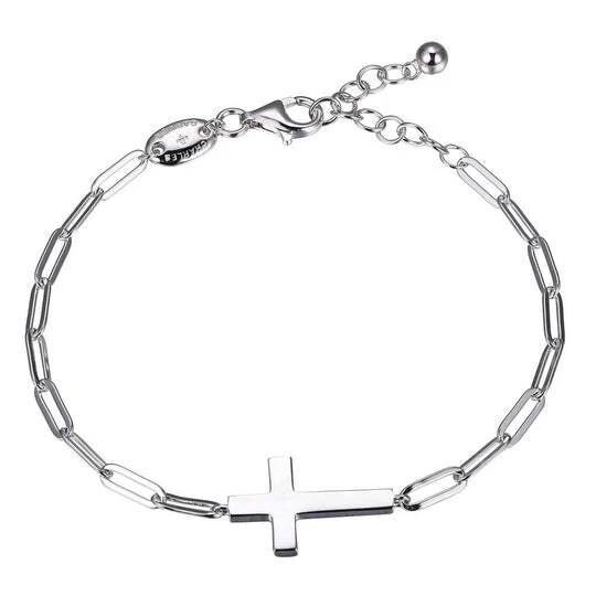 Charles Garnier 6.75" + 1.25" Clip Cadena Pulsera Lateral Cruz Centro Foto 1 de 1