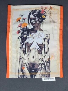 Queen of Hanks  Everyday Carry EDC Handkerchief Beautiful Woman Art Graffiti  - Picture 1 of 2