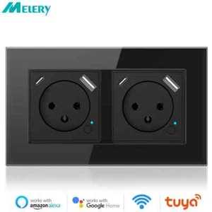 Melery Tuya WiFi Smart Israel WallSwitch Socket EU Standard 110-240V Power Plug - Picture 1 of 27
