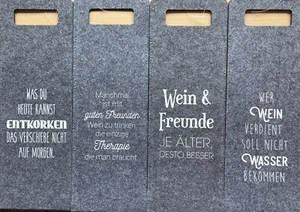12 x Flaschentaschen Filz  Weintüten Geschenktaschen für Wein Flaschentüte - Bild 1 von 6