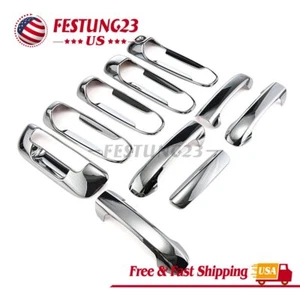 For 2002-2008 Dodge Ram 1500 2500 3500 Chrome 4 Door Handle + Tailgate Covers - Picture 1 of 11