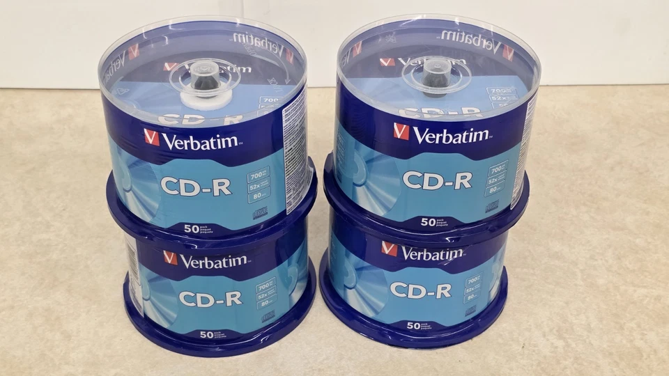Verbatim CD-R 700 MB 52x 80 mins 4 x 50-pk!  200 Total Discs - Image 1 of 1