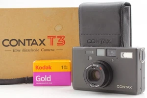 VIDEO! [TOP MINT / Doppi denti] Contax T3 nero 35 mm fotocamera punta e scatta GIAPPONE - Foto 1 di 19