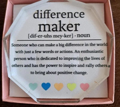 Difference Maker Acrylic Desktop Plaque Creative  Corporate Display Gift  New - Image 1 of 3