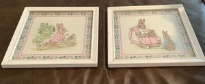 Beatrix Potter Peter Rabbit Series VTG Rare (2) Framed Prints Hand Colored(73ia) - Picture 1 of 7