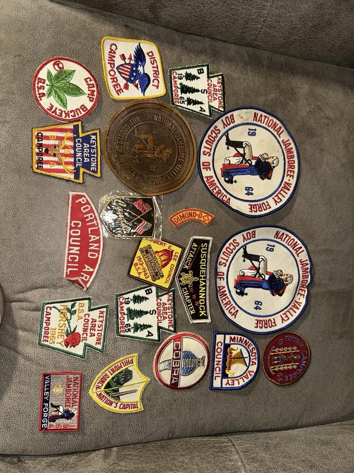 Rare Patches Mostly Boy Scouts One Is Leather 32 Patches - Image 1 of 2