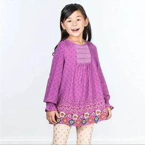 Matilda Jane Girls Floral Mask Off Tunic Shirt 6 Purple Cottagecore Boho - Picture 1 of 6