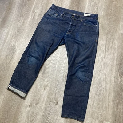 Imogene + Willie Jeans Mens 36x34 Charlie Cut Selvedge Denim Straight Blue Dark - Image 1 of 4
