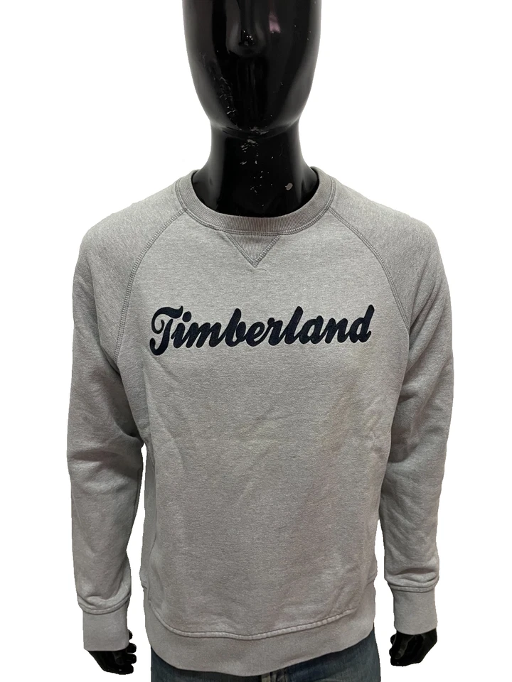 Timberland Sudadera Hombre M Gris 100% Algodón Logo Bordado Original Regular Fit - Imagen 1 de 4