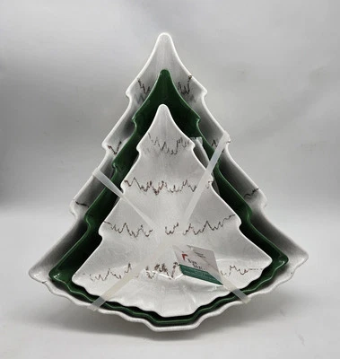 3 cuencos para servir árboles de Navidad sinceramente para anidar a Papá Noel verde melamina de Navidad  Foto 1 de 4