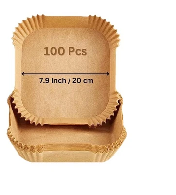 100 Pcs Disposable Paper Liner Square, for Air Fryer Non-Stick 7.9 Inches - Image 1 of 4
