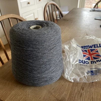 Bramwell Duo Magic  500g Dark Grey 4 Ply Knitting Cone Yarn  100% Acrylic - Image 1 of 3