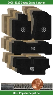 Набор ковриков Ultimat на заказ для '08-22 Dodge Grand Caravan с логотипом (4 шт.) #K9C - Изображение 1 из 4