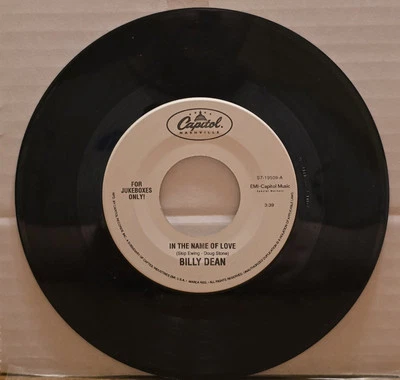 Billy Dean - In The Name Of Love (7", Single, Jukebox) S7-19509 45rpm Foto 1 de 2