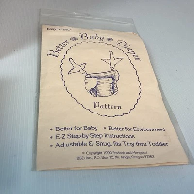 Better Baby Diaper Pattern, Ez Step By Step Instructions Adjustable & Snug  - Image 1 of 4