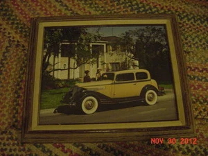1934 PONTIAC Holz gerahmt auf Leinwand Druck von Litho USA 1988 - Bild 1 von 2