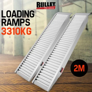 BULLET 2x Aluminium Loading Ramps 3310kg Car Trailer ATV Quad Bike Bobcat - Picture 1 of 7