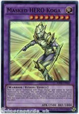 SDHS-EN042 Masked HERO Koga Super Rare 1st Edition Mint YuGiOh Card