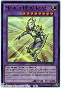 SDHS-EN042 Masked HERO Koga Super Rare 1st Edition Mint YuGiOh Card