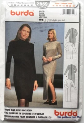 Burda Pattern 2559 Misses' Fitted Dresses in 2 Lengths Sizes 10 - 22 UNCUT - Image 1 of 2