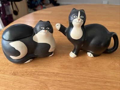 sakura warren kimble Black And White Cat Open Sugar And Creamer - Image 1 of 4