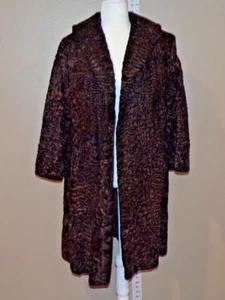 Vintage Schiaparelli Inspired Persian Lamb Fur Womens Coat Medium - Picture 1 of 13