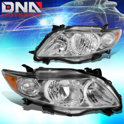 PARA 09-10 TOYOTA COROLLA E140 CROMO/ÁMBAR LADO GIRO ESQUINERO FAROS FAROS FAROS Foto 1 de 4