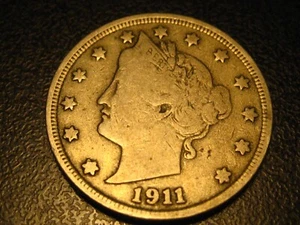 1911 Liberty Head Nickel Fine FULL DATE & RIMS - Picture 1 of 4