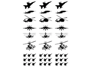 Calcomanías de vidrio fundido negras de 1 pulgada para aviones militares 21 piezas - Imagen 1 de 1