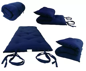 Materassi futon arrotolabili da pavimento tradizionali giapponesi/thailandesi navy 3x27x80 - Foto 1 di 3