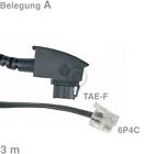 [3,19 €/m] Kabel Anschlusskabel TAE-F / 6P4C 3m
