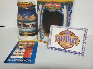 2000Clydesdale Holiday Stein Collector Series Anheuser Busch Stein NIB w/ COA - Picture 1 of 5