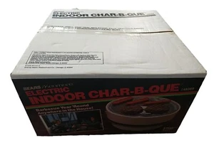 NEW VTG Sears Kenmore CHAR-B-QUE Indoor Electric BBQ Grill Model 48369 Ceramic - Picture 1 of 7