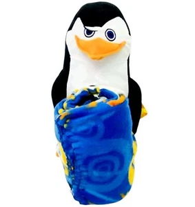Die Pinguine aus Madagaskar Wohndecke Kissen Stofftier Plüsch Set Kinder Geschenk - Bild 1 von 10