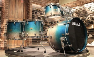 Tama Starclassic Walnut/Birch 5pcs Satin Sapphire Fade Drum set - Demo! - Picture 1 of 9