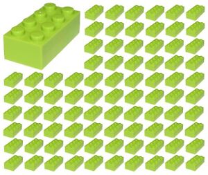 ☀️100 NEW LEGO 2x4 LIME GREEN  Bricks (ID 3001) BULK Parts