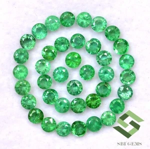 2.63 CTS Natural Emerald Round Cut 3.25 mm Lot 20 Pcs Calibrated Loose Gemstones - Picture 1 of 6