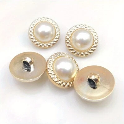 20X Faux Pearl Shank Buttons Elegant Round Plastic buttons DIY Sewing Craft - Image 1 of 4