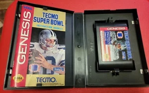 COMPLETE 1993 SUPER TECMO BOWL NFL đ„â All Original Sega Genesis + Manual - Picture 1 of 6