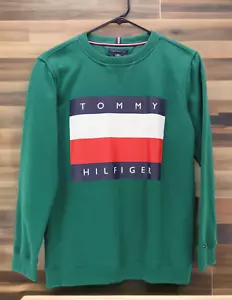 Tommy Hilfiger Sweater Youth Boys XL 16-18 Green Casual Sweatshirt - Picture 1 of 5
