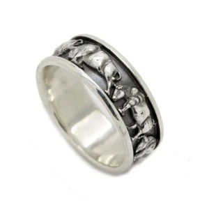 Apis Bull Taurus Engagement Unisex Ring Silver 925 - Picture 1 of 6