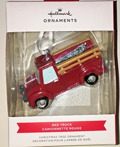 Hallmark Christmas Tree Ornament RED TRUCK Pickup with Tree Resin Ornament - Picture 1 of 1